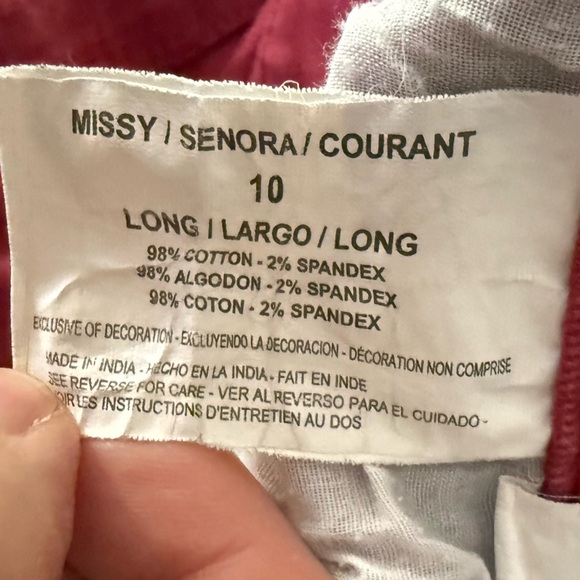 Gloria Vanderbilt Amanda Pants Womens Size 10 Long Faded Brick Red 5 Pockets - Picture 6 of 7